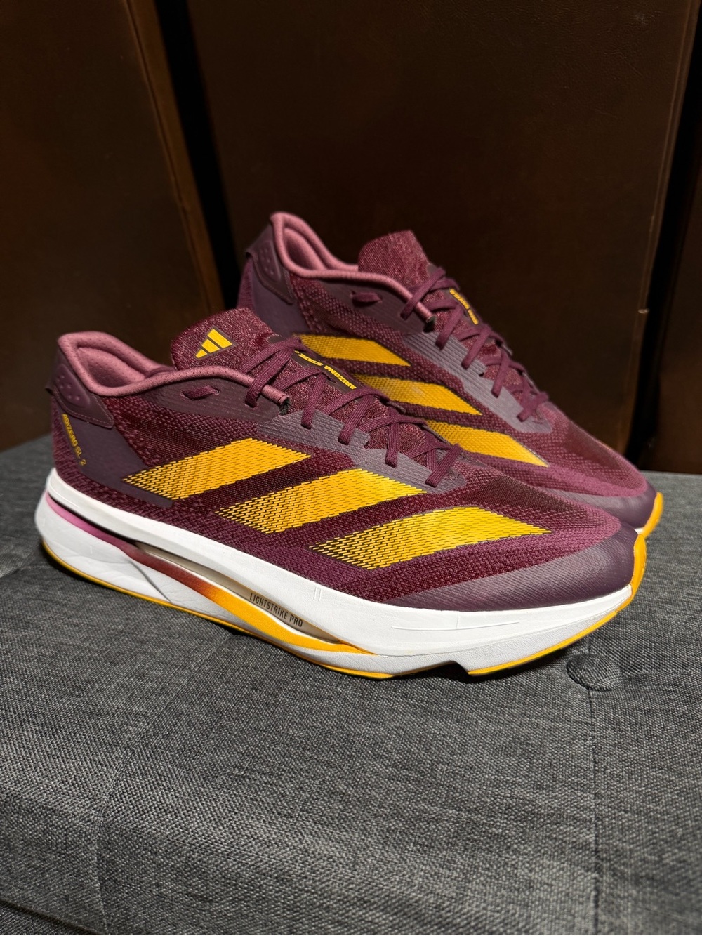 adidas Adizero SL2 Arizona State Sun Devils Maroon Gold size 11.5